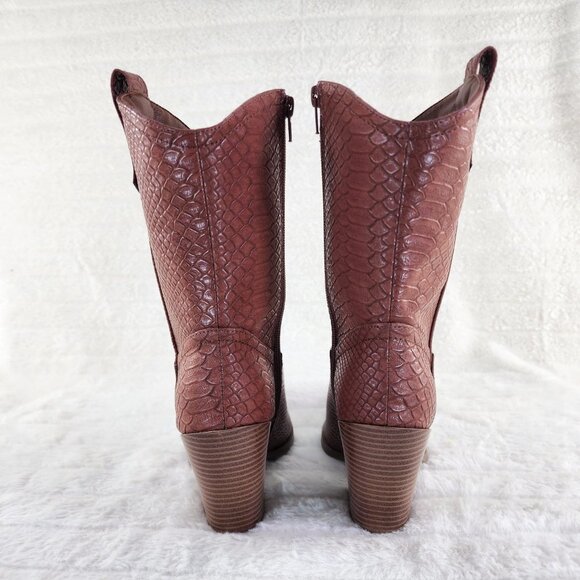 Tan Brown Western Cowgirl Cow Boy Ankle Boots Slayer - Picture 9 of 11